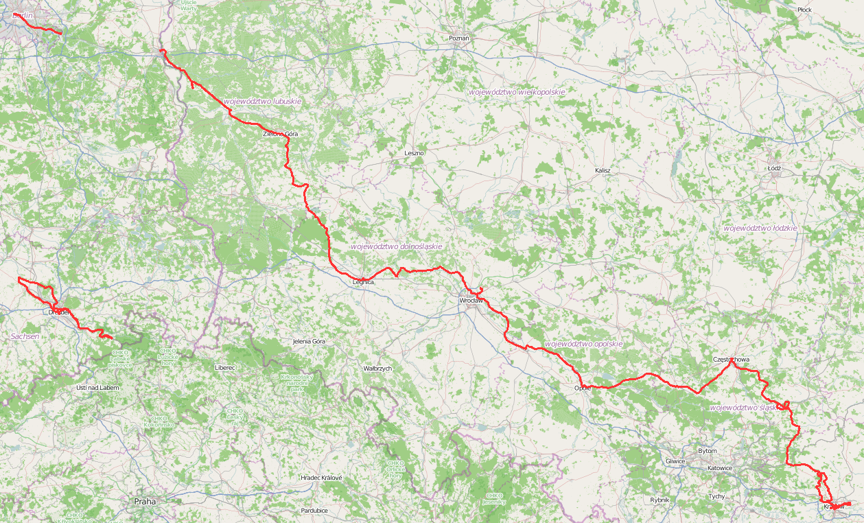 Gefahrene Fahrradstrecken